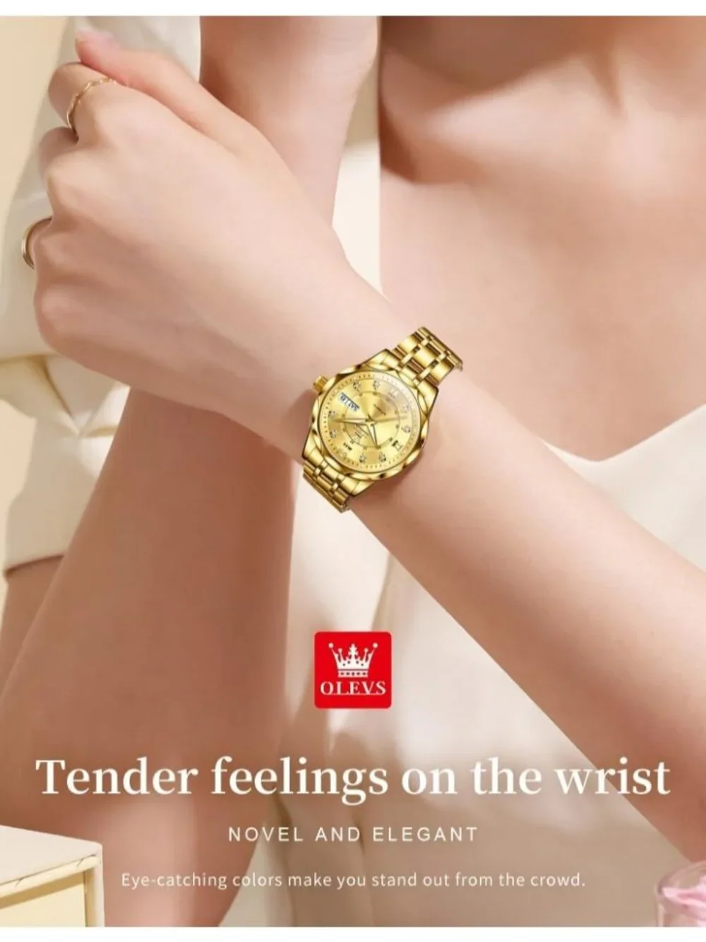 Women's Gold Automatic Diamond Luxury Mechanical Stainless Steel Wrist Watches